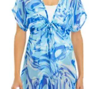 J Valdi Ibiza Plunge Caftan Swim Cover Up - Medium NWOT